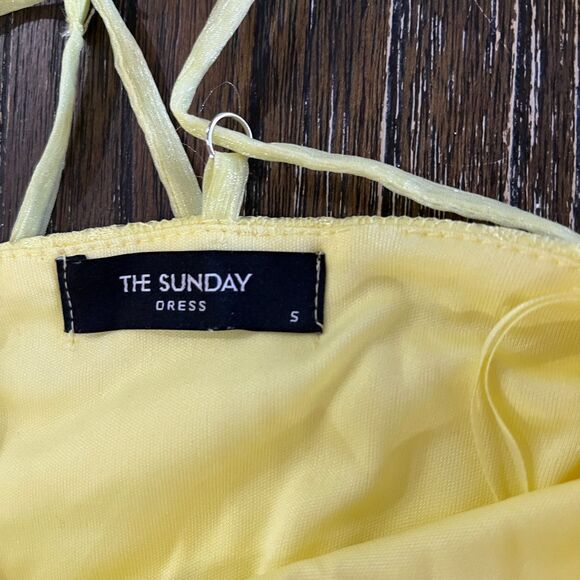 Yellow Lace Chiffon Enchanted Evening Maxi Dress | Size S - Picture 8 of 13